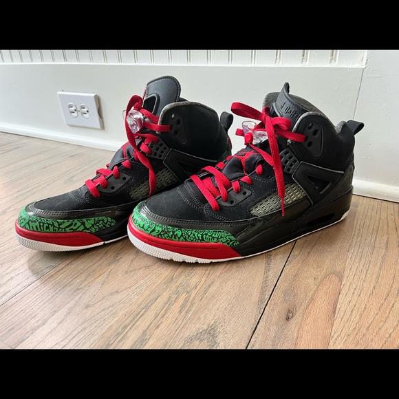 Jordan Spiz’ike Black Varsity Red Green Shoes - Picture 9 of 11
